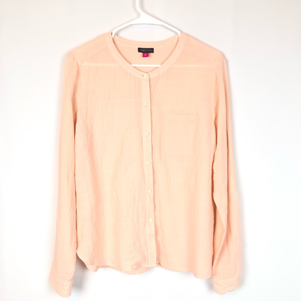 VINCE CAMUTO Peach Linen Blouse